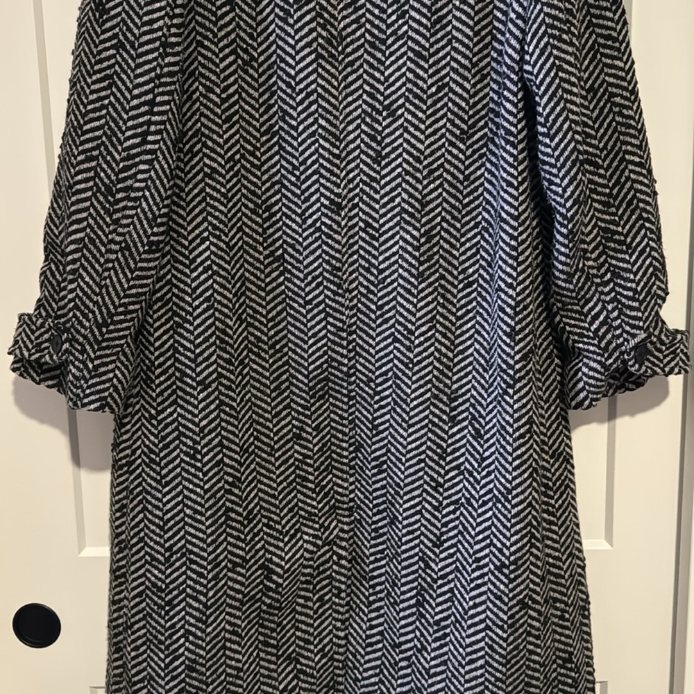 Anine Bing Elodie Herringbone Tweed Long Overcoat - Picture 13 of 14